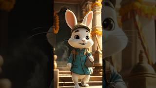खरगोश गया मंदिर में | Rabbit went to temple#ai #rabbit #animalrescue #aishortsfeed#ai