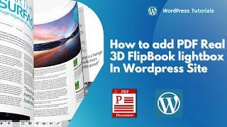 How to add PDF Real 3D Flipbook lightbox In WordPress Site | WordPress Tutorials