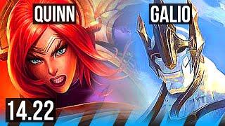 QUINN vs GALIO (MID) | 4/1/6, 700+ games | KR Diamond | 14.22