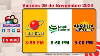 Lotería Nacional LEIDSA y Anguilla Lottery en Vivo  | Viernes 29 de Noviembre 2024  / 8:55 P.M