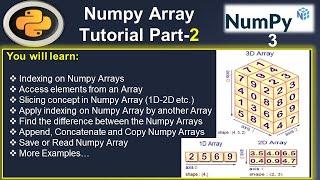 Python Numpy Tutorial:  NumPy Array Operations Tutorial Part-2 #3