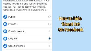 how to hide friend list on Facebook