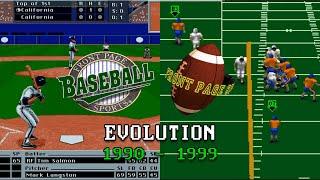 Evolution of Front Page Sports Baseball & Football (1990 - 1999) by Dynamix / Sierra On-Line - DOS