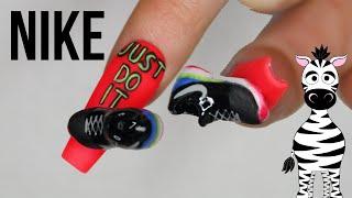 Extreme 3D Nike Shoe "Just Do It" Acrylic Nail Art Tutorial
