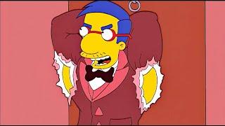 The Simpsons Teenage Millhouse with a torn tux while showing off her muscles.