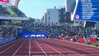 Women’s 100m US Olympic Trials Round 1 Heat 1, McKenzie Long (10.94), Aleia Hobbs