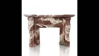 Red marble with white pattern fireplace surround for traditional homes adds elegance to your space