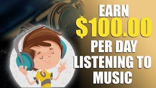 EASY Side Hustle - Earn $100 Per Day Listening To Music (Make Money Online)