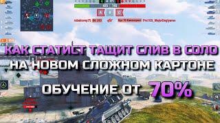 КАК СТАТИСТ ТАЩИТ 100% СЛИВ В СОЛО НА НОВОМ СЛОЖНОМ КАРТОНЕ, ОБУЧЕНИЕ В BLITZ️TANKS BLITZ