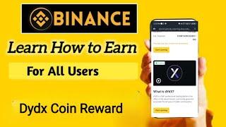 Binance Dydx coin Answers || Binance new learn and Earn offer