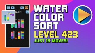 Water Color Sort Level 423 Walkthrough [15 Moves!]