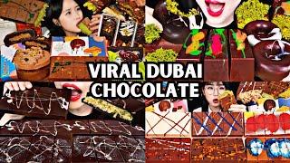 Viral Dubai Chocolate Pistachio Dessert Mukbang ASMR | Irresistible Crunch & Creamy Bites!