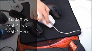 Logitech G502X vs G502 Hero vs G502 lightspeed - click test