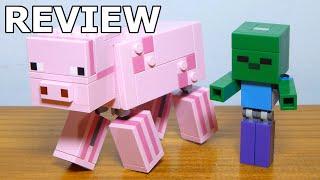 Lego Minecraft Bigfig Pig and Baby Zombie Review Set #21157