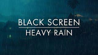 Heavy Rain No Thunder | Black Screen | Soothing rain sounds for sleeping