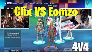 Clix Faxuty Ritual Veno VS Eomzo Nina HydraSZN Webster 4V4 Zonewars (Fortnite Wager)!