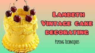 How to decorate a Vintage Piped Lambeth Cake | Satisfying Piping Compilation