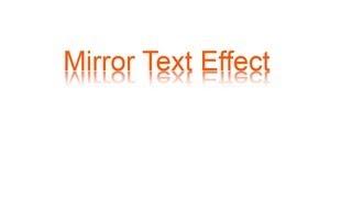 Photoshop CS6 Tutorial - Mirror text Effect