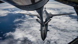 US Air Force B-1 Lancer Air to Air Refuelling