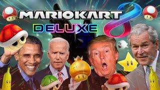 Trump, Obama, Biden & Bush Race in Mario Kart 8 Deluxe (A.I. MEME)