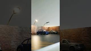 Diorama parking lot with led lights display for die-cast car models Scale 1:43