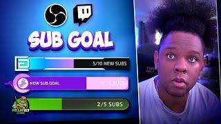 Twitch's SUB GOAL BAR and How to Customize it in OBS STUDIO Tutorial