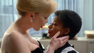 Blonde Mature Woman Kissing Black Maid | Lesbian Kissing Video