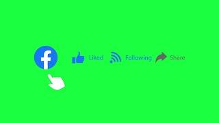 Animated Facebook Page Green Screen Effect with sound | like, follow, Share Button.