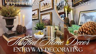 THRIFTED DECORATE WITH ME – WINTER ENTRYWAY HOME DÉCOR | Decorating & Styling Ideas 2024