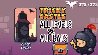 Tricky Castle witch tower ALL Levels and ALL Bats | Walkthrough | Android