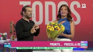 "Estoy muy feliz": Priscilla Vargas se emocionó por premio del público. Aquí Somos Todos, Canal 13.