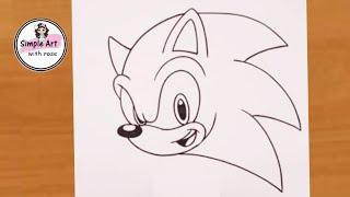 How to draw Sonic the Hedgehog for beginners |Sonic drawing easy | simple art with rose | Cartoon