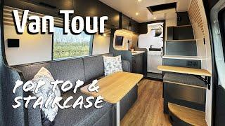 VAN TOUR | 4 BERTH, POPTOP & STAIRCASE | LWB Mercedes Sprinter