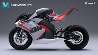 How to 3D Model a Realistic Bike - Maya tutorial (Timelapse) @Pixench