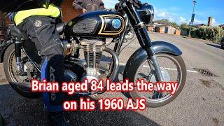 Riding with the Vintage boys. 84 year old Brian leads the way on his 1960 AJS