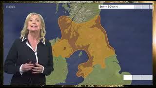 BBC Weather Forecast - RED Warning For Storm Éowyn