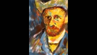 a drawing of Van Gogh using BuTouch digital artist brush stylus, Silstarbrush w/procreate