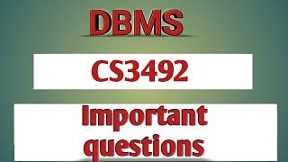 CS3492 database management system important questions in tamil||CS3492||Anna university reg-2021.