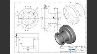 FreeCAD22 K008 Входное сопло вращение паз метрическая резьба круговой массив