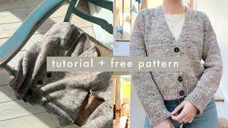 Knit your first cardigan! Tutorial and free pattern 