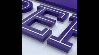 Elegant Backlit Sign – Purple Metal & White Light