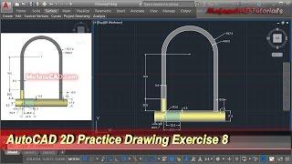 AutoCAD 2D Practice Drawing | Exercise 8 | Basic Tutorial