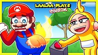  ESCAPE SCARY BUTTON! | LaaLaa Plays Roblox Don't Press The Button 4 Ft. @Mario_Meme