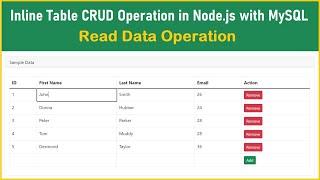 Node.js Tutorial - Inline Table CRUD Operation in Node.js with MySQL - Read Data Operation