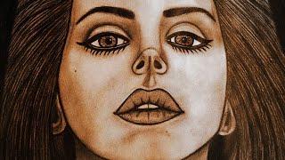 Портрет рисунок Лана Дель Рей, paint art portrait Lana Del Rey