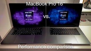 MacBook Pro 16" 2021 - M1 Pro 16 Core GPU vs. M1 Max 24 Core GPU - Comparison