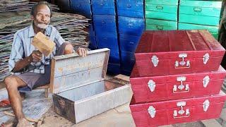 Iron Trunk Box Making Industry | Iron Trunk Box Making Process with Old Oil Metal Drum Sheets