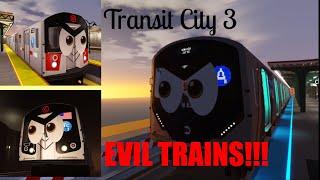 ROBLOX: Driving the evil trains and attempting to troll with them in Transit City 3