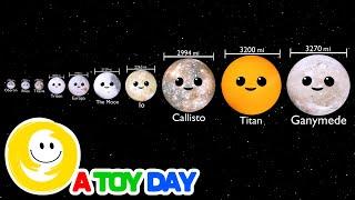 Moons Comparison for kids 🪐 | Planet video | How Many Moons Does Each Planet Have | Top 10 Moons