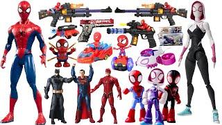 Marvel toy series unbox, popular Spider-Man action dolls, Marvel popular electric toy guns